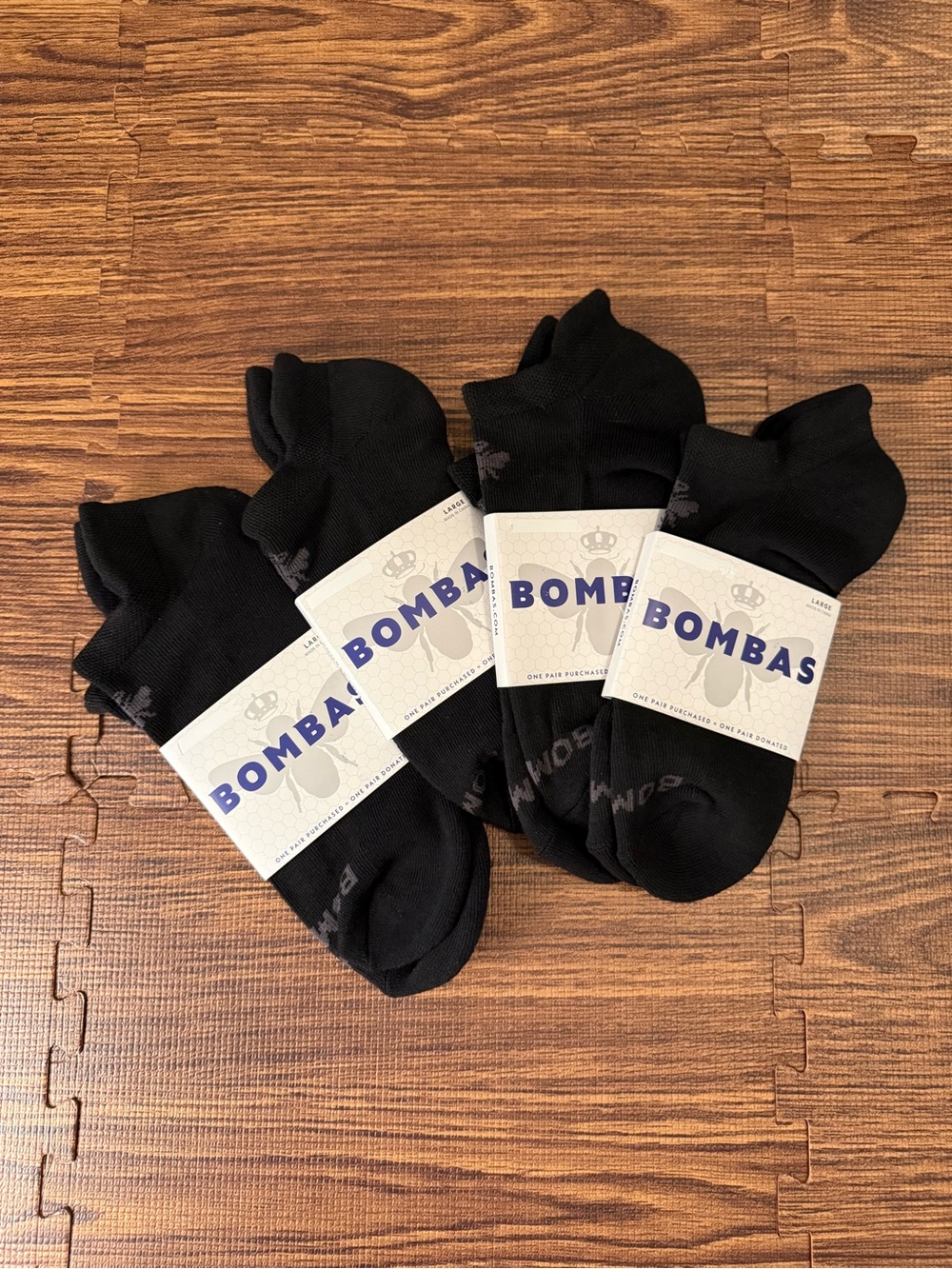 Bombas Black Men’s Ankle Athletic Socks - Pack of 4